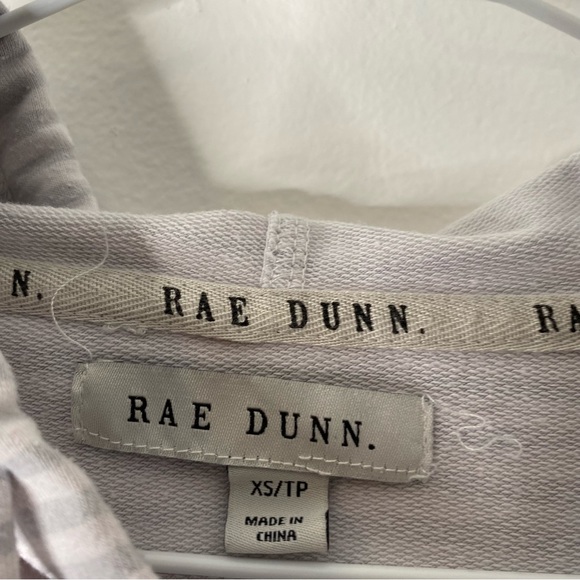 Rae Dunn Adventure Awaits Striped Grey White Hoodie - Picture 4 of 6